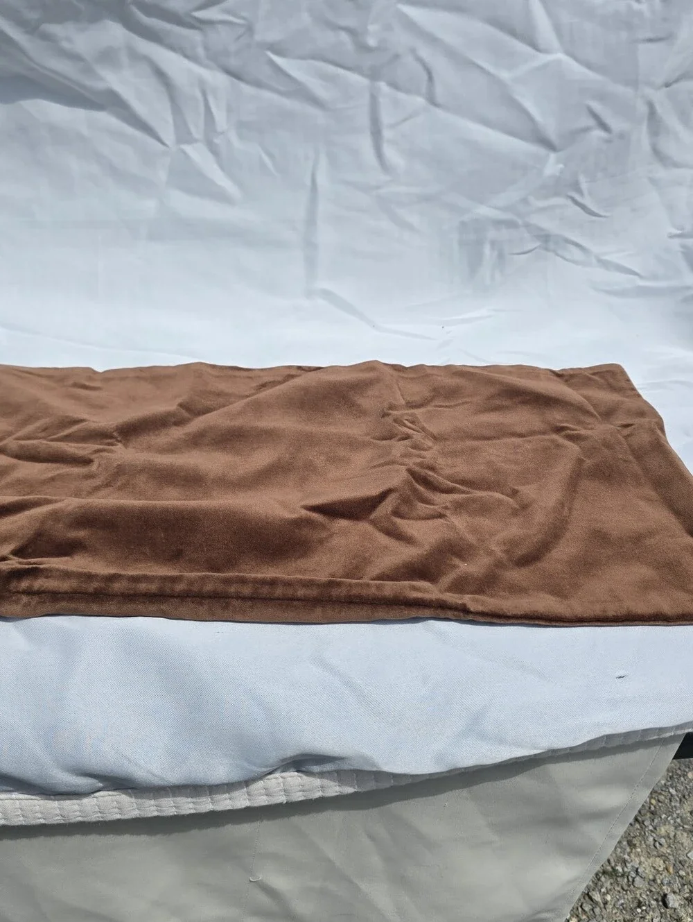 NWT Quince 12x48 Cotton Velvet Chestnut Brown Oversized Lumbar Pillow Cover